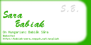 sara babiak business card