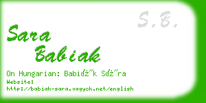 sara babiak business card